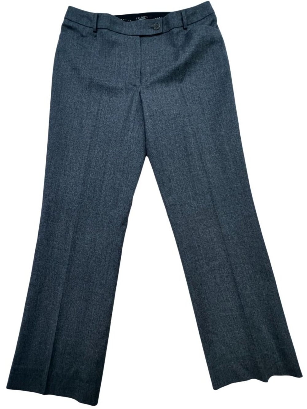 Talbots Womens Wool Blend Dress Pants Flat Front Size 8L Dark Gray Pockets